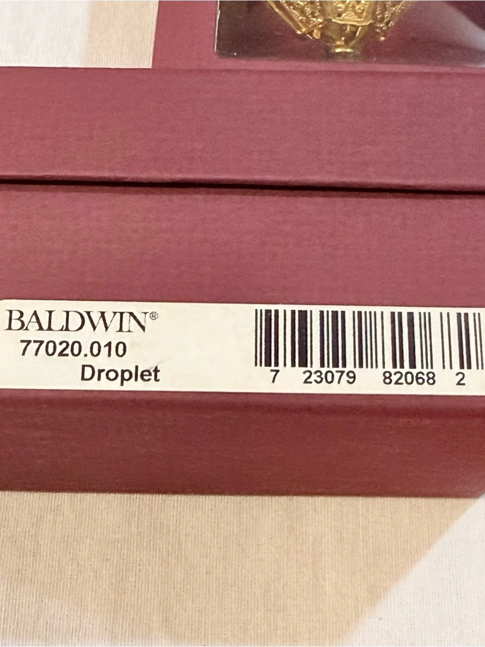 BALDWIN 24kt GOLD FINISH BRASS DROPLET CHRISTMAS ORNAMENT 77020.010 Lot of 2 VTG